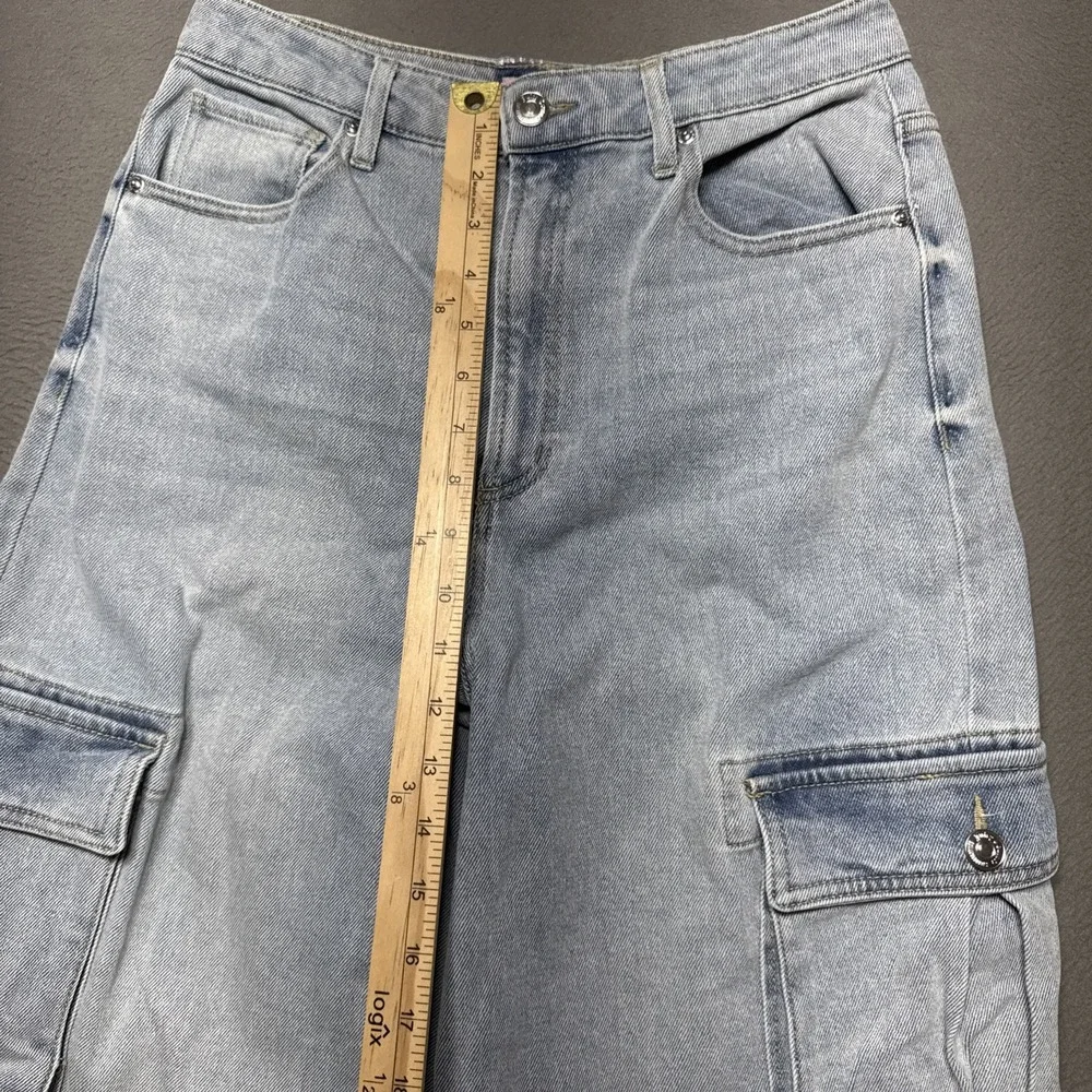 Juicy Couture Cargo Jeans Sz 30 (28x34) Wide Leg Distressed Faded Boho Y2k Denim